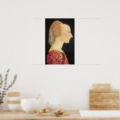 Poster Portrait d'une dame en rouge, 1460-70 (Cuisine)