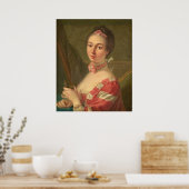 Poster Portrait d'une dame - Louis Michel Van Loo Art (Cuisine)