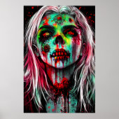 Poster Portrait d'une dame morte de zombie | Art AI (Devant)