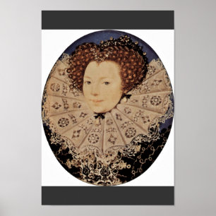 Poster Portrait D'Une Dame Oval Inconnue Par Nicholas Hil