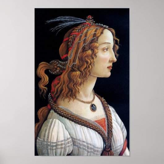 Poster Portrait d'une dame, Sandro Botticelli (Devant)