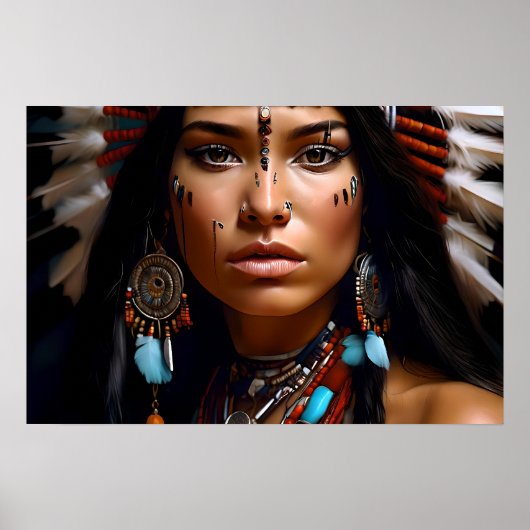 Poster Portrait d'une femme amérindienne (Devant)