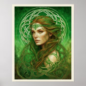 Poster Portrait d'une femme dans le noeud Celtique irland (Devant)
