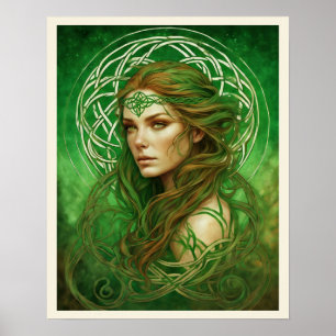 Poster Portrait d'une femme dans le noeud Celtique irland