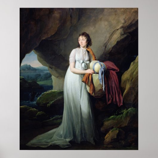 Poster Portrait d'une femme dans une grotte (Devant)