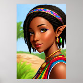 Poster Portrait d'une femme elfe hybride humain | Art AI (Devant)