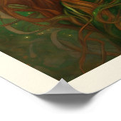 Poster Portrait d'une femme en or celtique Shamrock vert (Coin)