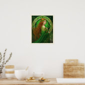 Poster Portrait d'une femme en Shamrock Vert & Or (Cuisine)