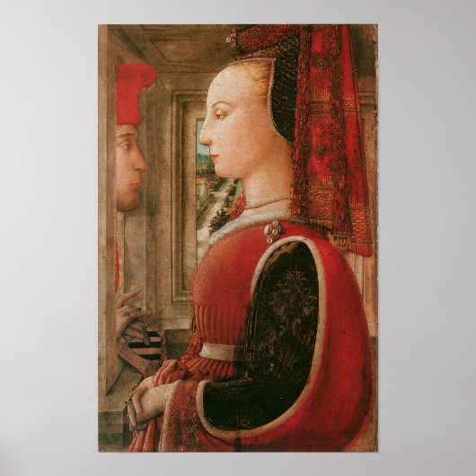Poster Portrait d'une femme et d'un homme à un ciment, c. (Devant)
