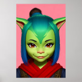 Poster Portrait d'une femme gobelin humain | Art AI (Devant)