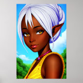 Poster Portrait d'une femme hybride elfe humain | Art AI (Devant)