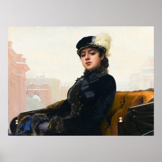 Poster Portrait d'une femme inconnue par Ivan Kramskoi (Devant)