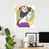 Poster Portrait d'une femme japonaise (Bureau à domicile)