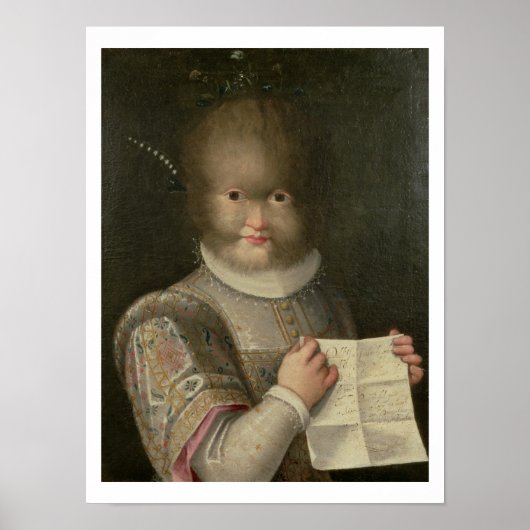 Poster Portrait d'une fille couverte de cheveux (Devant)