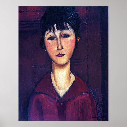 Poster Portrait d'une jeune femme, Modigliani (Devant)