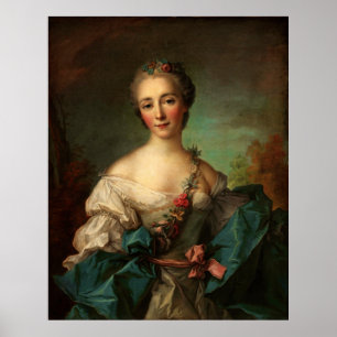 Poster Portrait d'une jeune femme par Jean-Marc Nattier