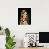 Poster Portrait d'une jeune fille à Sarafan et (Bureau à domicile)