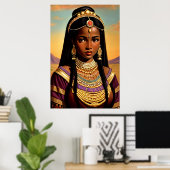 Poster Portrait d'une jeune princesse africaine | Art AI (Bureau à domicile)