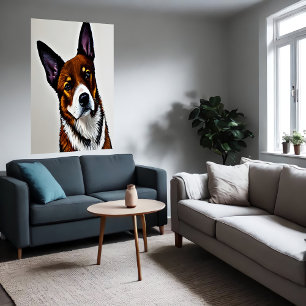 Poster Portrait d'une jolie Kelpie australienne Art AI