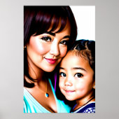 Poster Portrait d'une mère et d'une fille | Art AI (Devant)