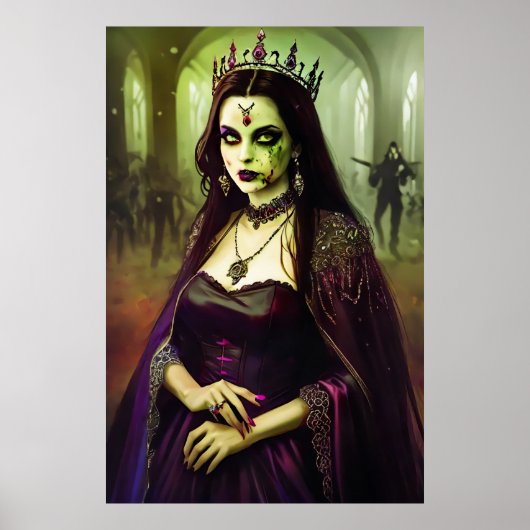 Poster Portrait d'une reine zombie | Art AI (Devant)