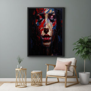 Poster Portrait émotionnel Abstrait Art expressionniste