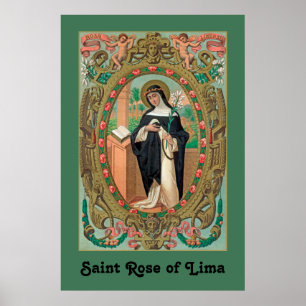 Poster Portrait encadré de Ste Rose de Lima (K 48)