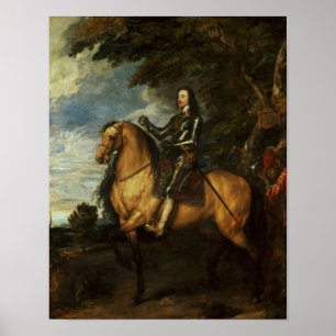 Poster Portrait équestre de Charles I c.1637-38