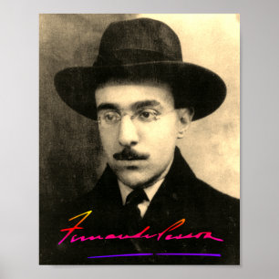 Poster Portrait et signature de Fernando Pessoa