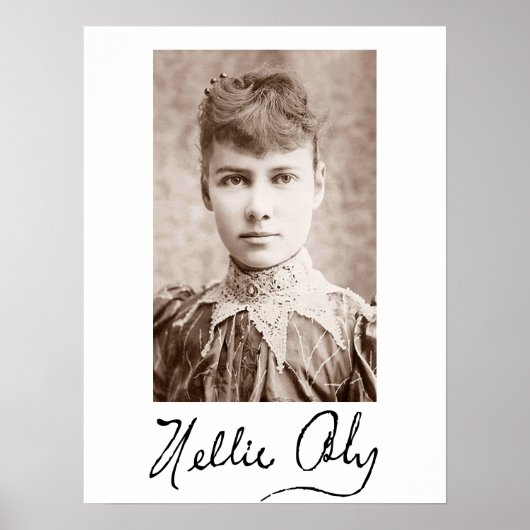 Poster Portrait et signature de Nellie Bly (Devant)