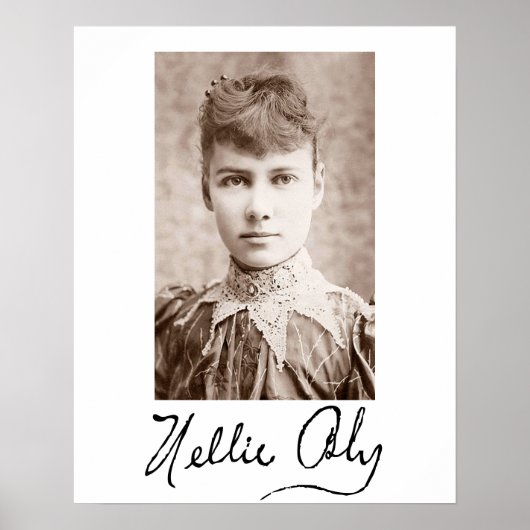 Poster Portrait et signature de Nellie Bly (Devant)