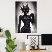 Poster Portrait étrange de monstre morbide | Art AI (Bureau à domicile)