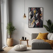 Poster Portrait expressionniste Abstrait audacieux Art mo