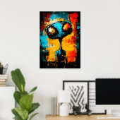 Poster Portrait Expressionniste Alien Abstrait Contempora (Bureau à domicile)