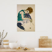 Poster Portrait expressionniste de femme par Egon Schiele (Cuisine)