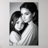 Poster Portrait famille mère et fille | Art AI (Devant)