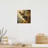 Poster Portrait faunique Coyote Pup (Cuisine)