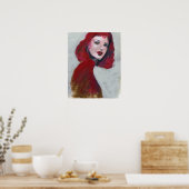 Poster Portrait Fem - Rouge (Cuisine)