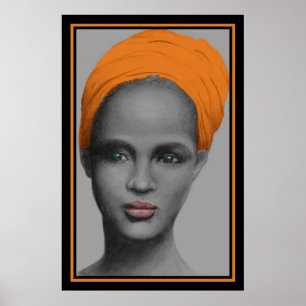 Poster Portrait féminin afro-américaine
