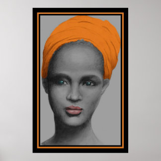 Poster Portrait féminin afro-américaine