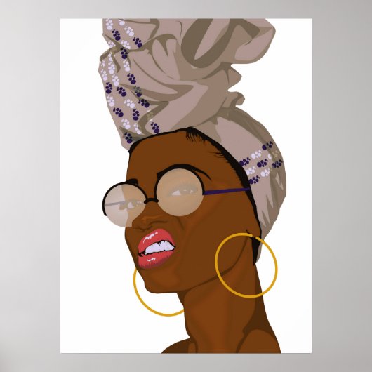 Poster Portrait féminin afro-américaine (Devant)
