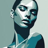 Poster Portrait féminin d'art moderne