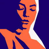 Poster Portrait féminin d'art moderne