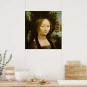 Poster Portrait féminin par Leonardo Da Vinci (Cuisine)