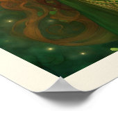 Poster Portrait Femme Shamrock Vert Or Celtique noeud (Coin)