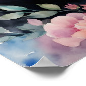 Poster Portrait floral de l'ours noir (Coin)