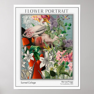 Poster Portrait floral élégant