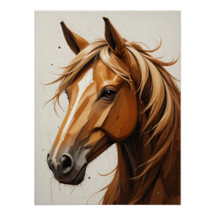 Poster Portrait géométrique du cheval