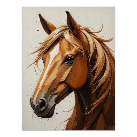 Poster Portrait géométrique du cheval (Devant)