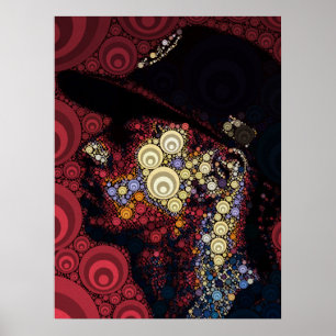 Poster Portrait Géométrique Hip Hop Couleur Abstraite Mur